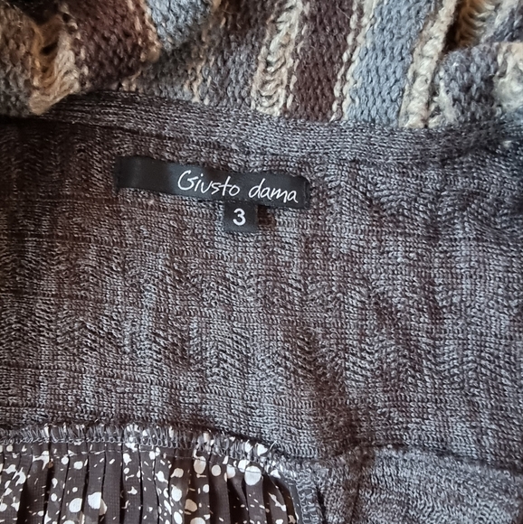 Giusto dama Mixed Fabric Made in Italy Unique Ruffled Cardigan - Picture 9 of 15